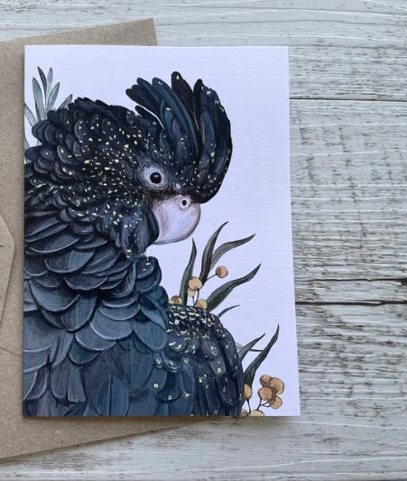 Black Cockatoo Mini Card