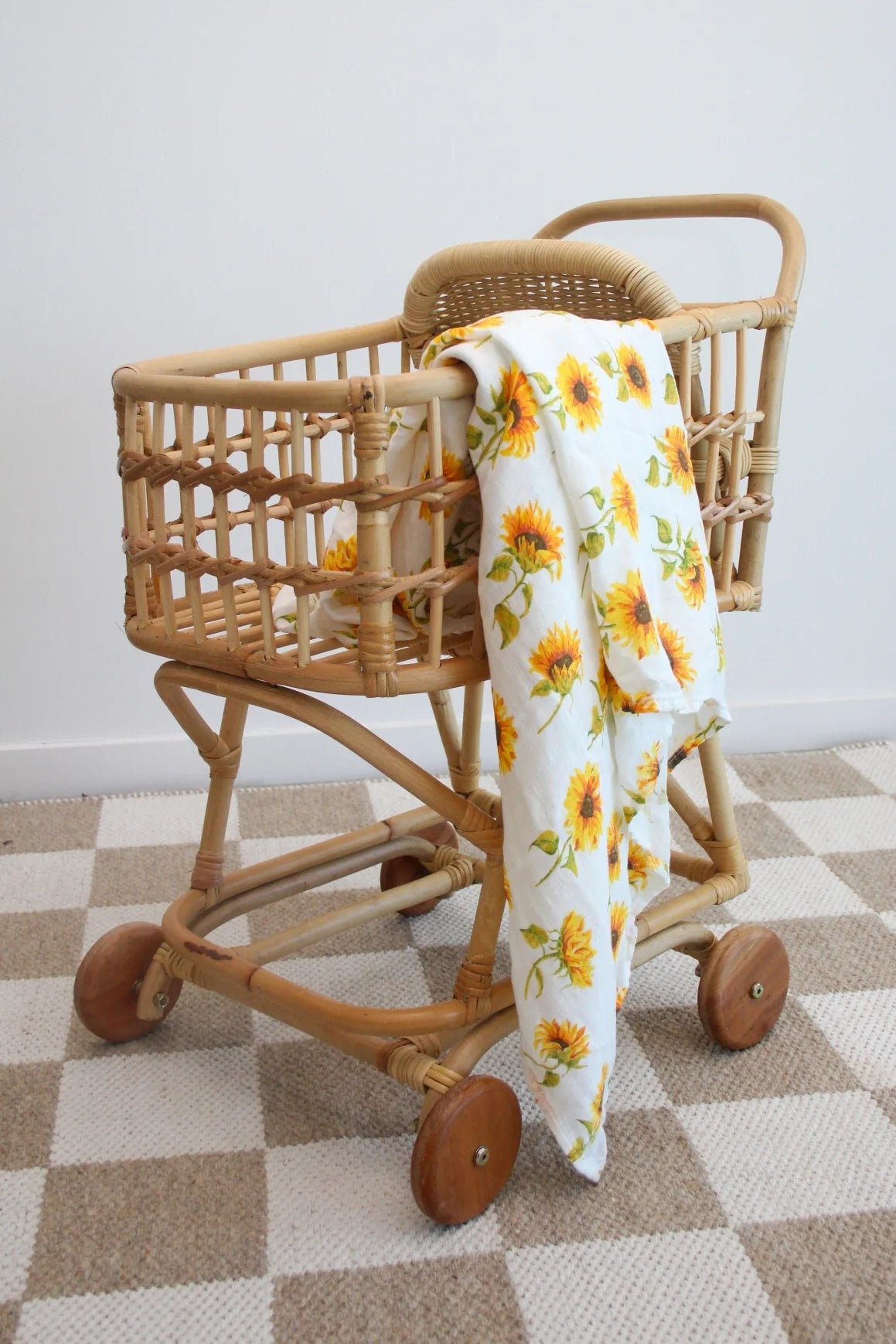 Sunflower Printed Bamboo Swaddle