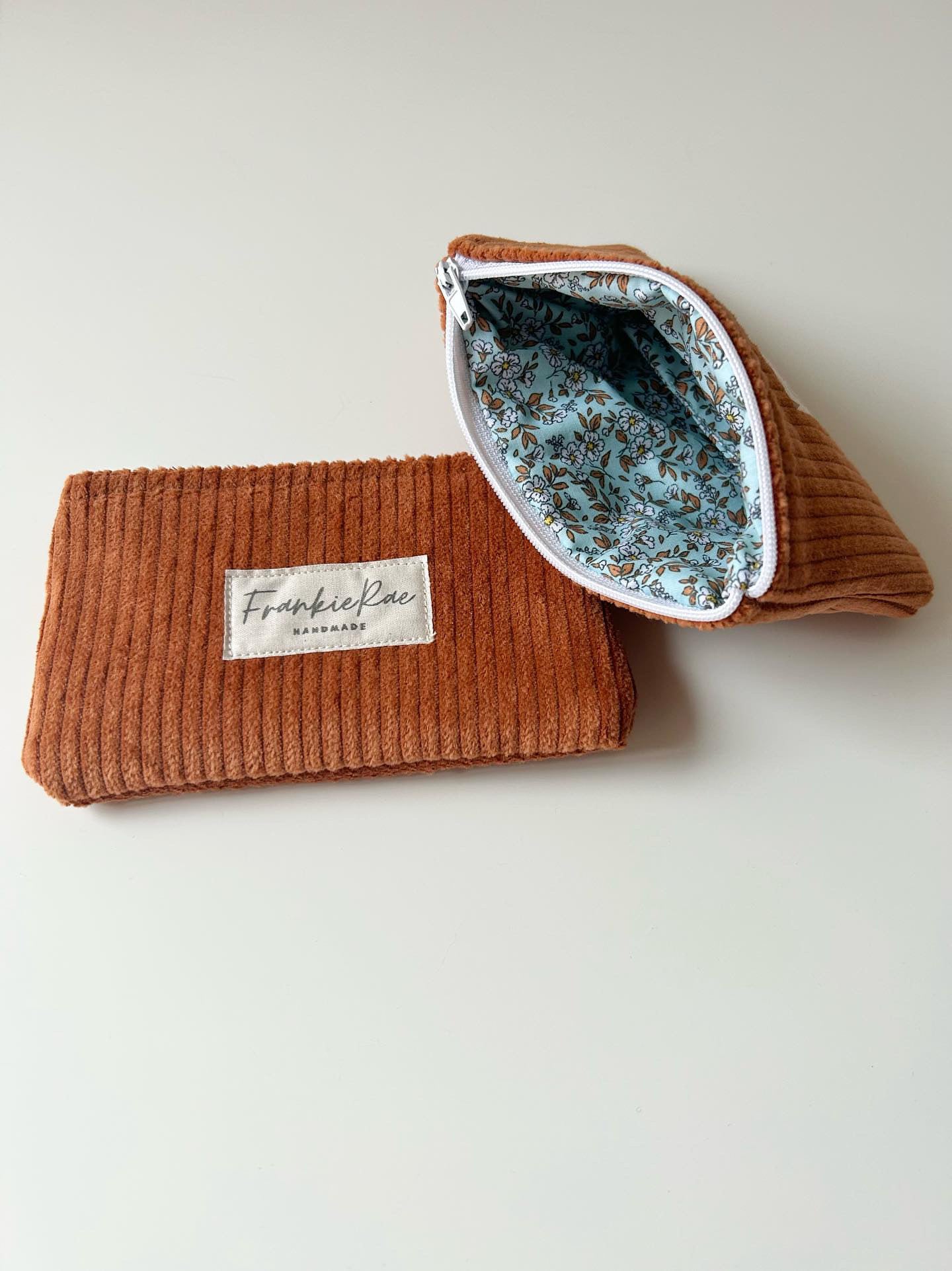 Corduroy Mini Zippered Coin Pouch