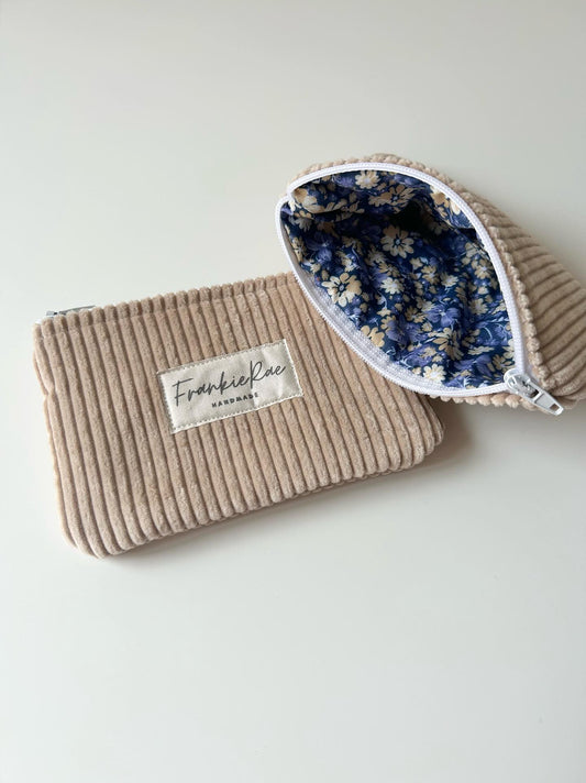 Corduroy Mini Zippered Coin Pouch